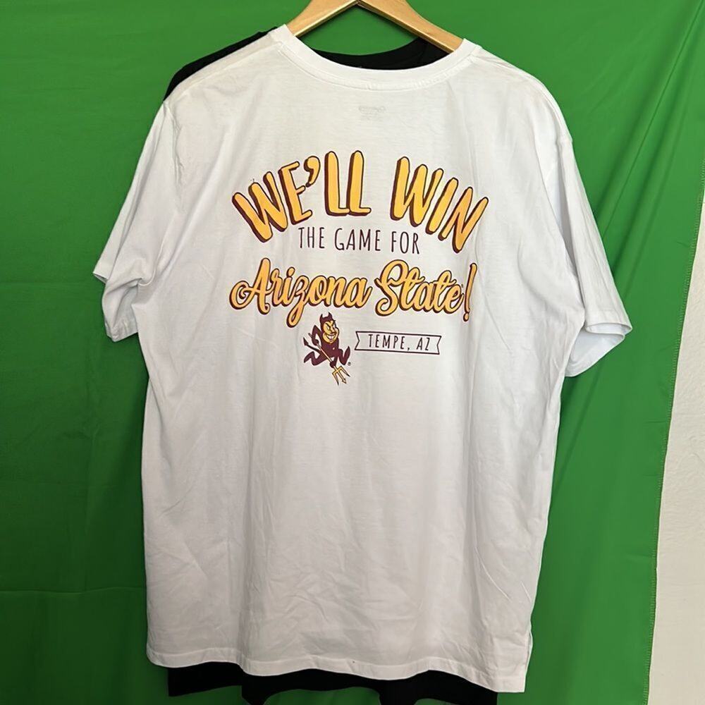 NWT Woman’s ASU Sundevil Short Sleeve White T-shirt Size XL 100% Cotton